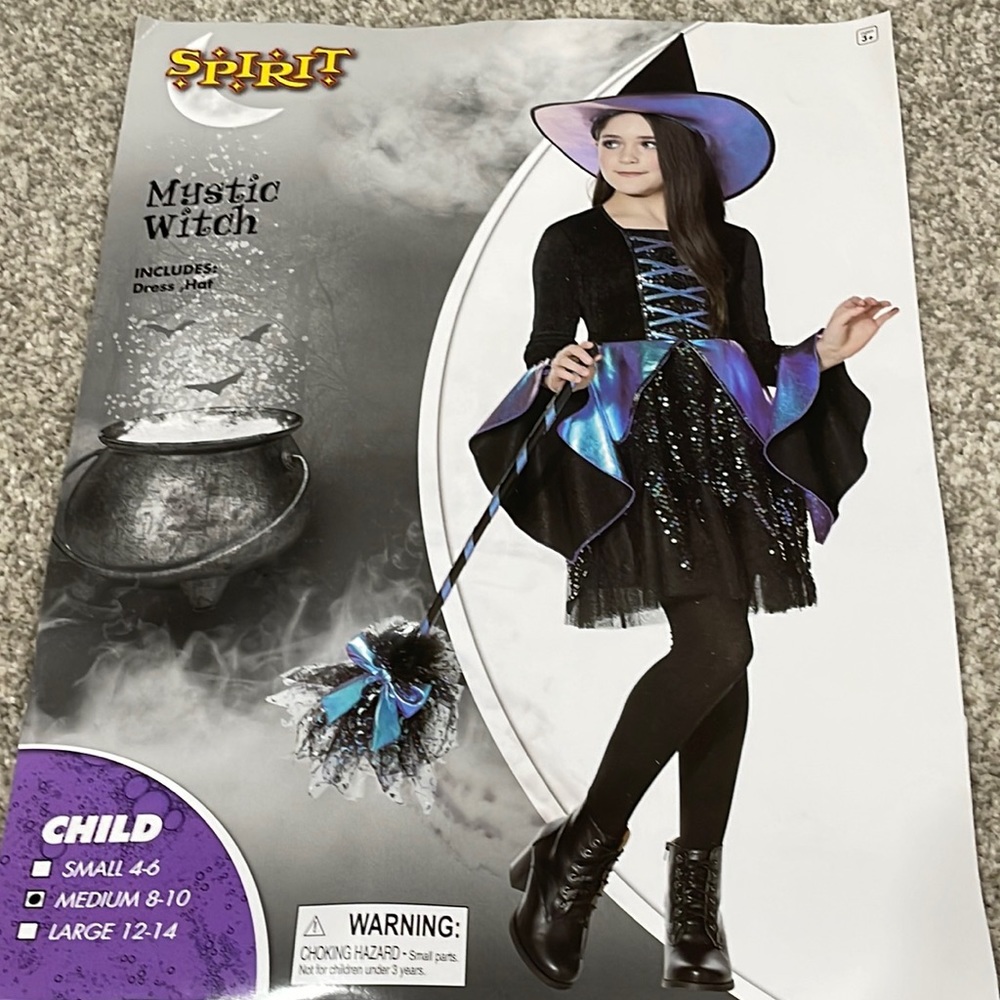 Mystic Witch Halloween Costume for Girls Size M(8-10)